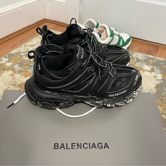 EUC Men’s Size 9 (Euro Sz 42) Balenciaga’s Track 2 Sneakers In Faded Black Color - Picture 7 of 16